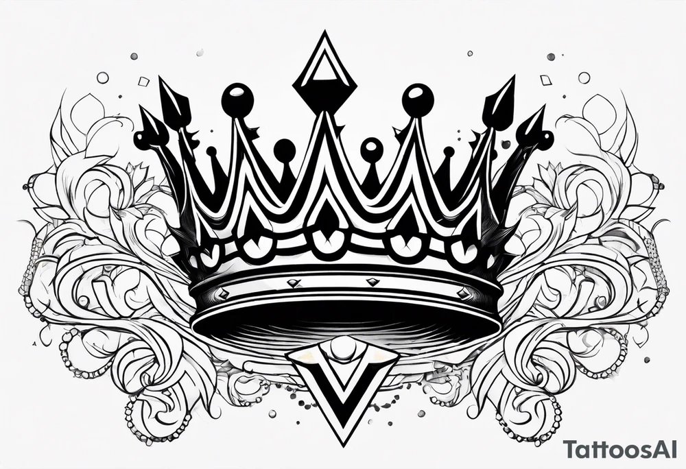 evil crown with spikes tattoo idea