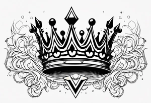 Evil crown with spikes tattoo idea | TattoosAI
