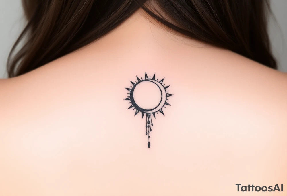 The sun and the moon cascading tattoo idea