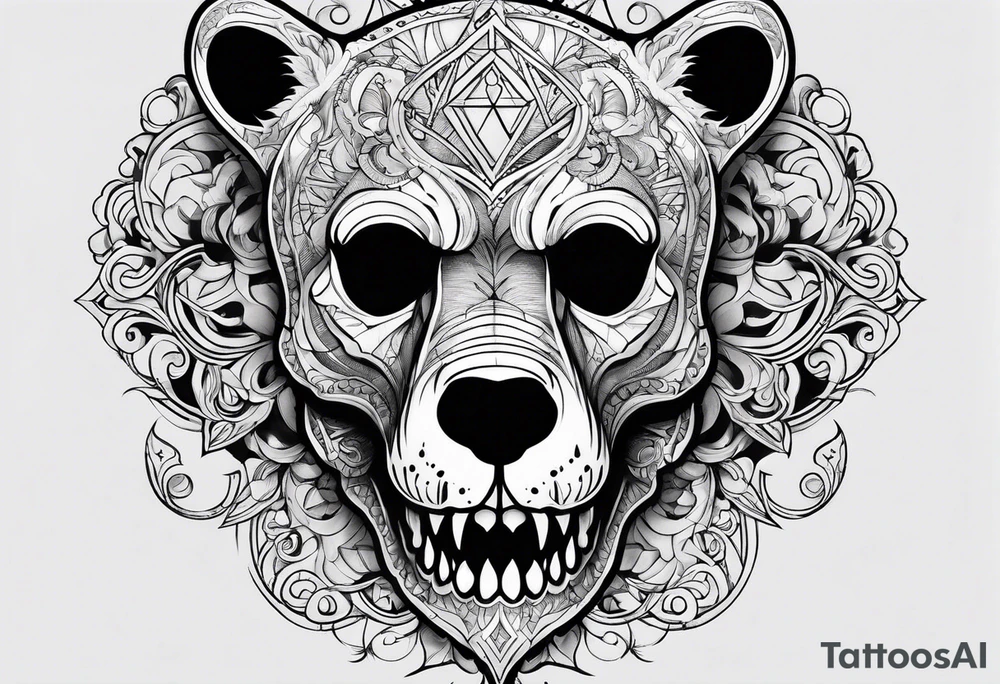 Bear skull utilizing the infinity symbol tattoo idea