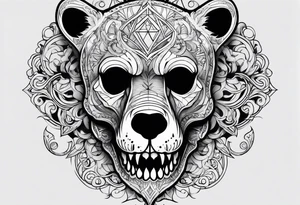 Bear skull utilizing the infinity symbol tattoo idea