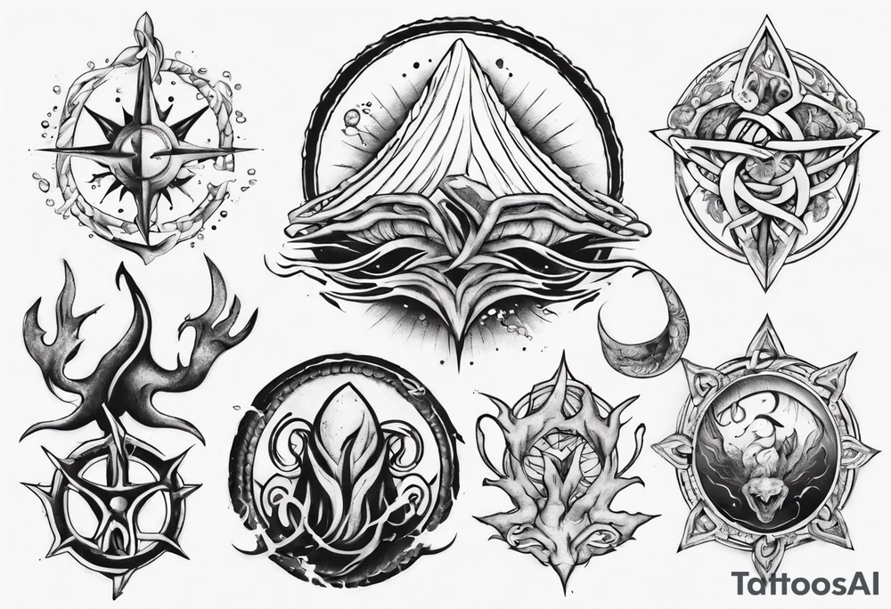 Symbol of the ocean that represents strength, love and unity tattoo idea