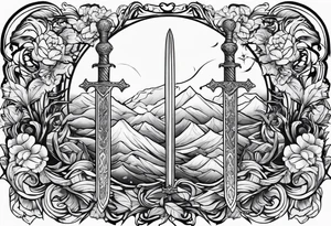 Thin sword tattoo idea