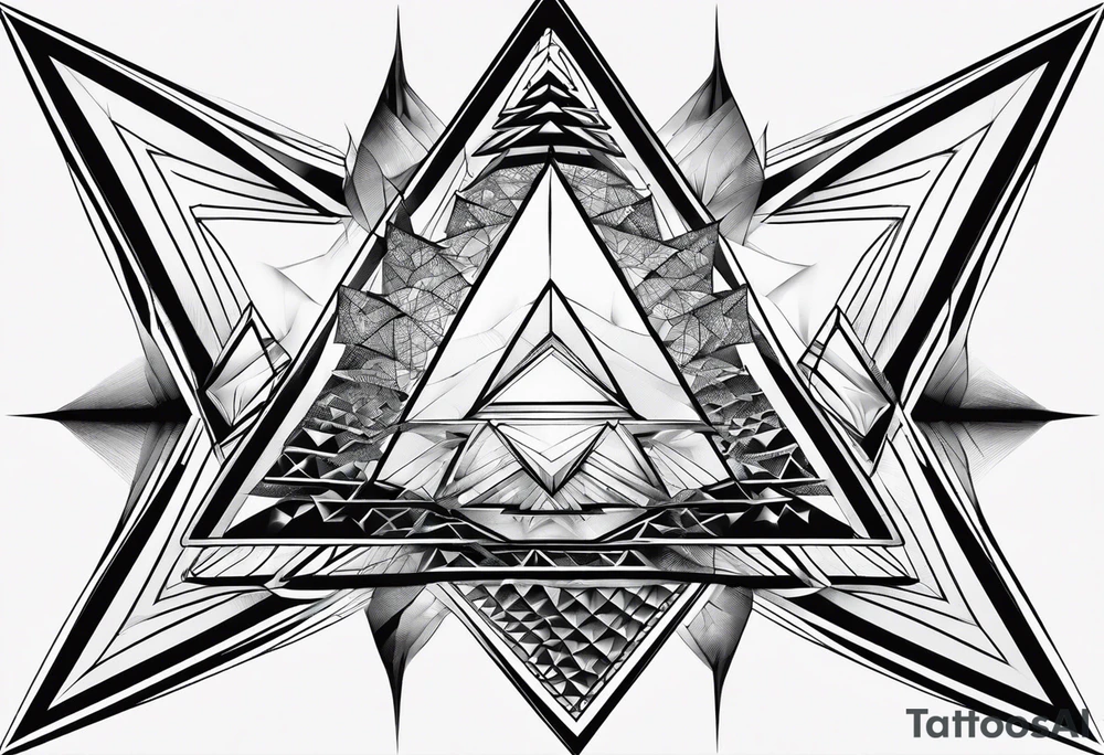 Fractal auto similar triangles tattoo idea