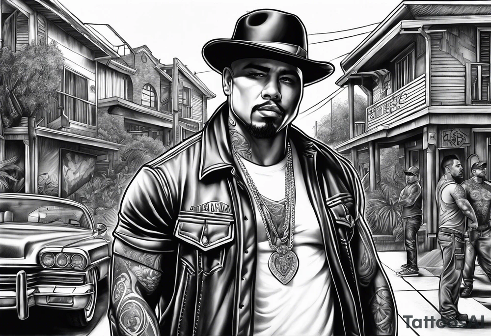 Chicano style scenary
city gangster tattoo idea