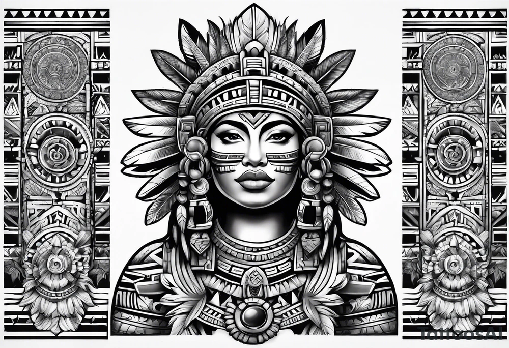 aztec sleeve tattoo idea