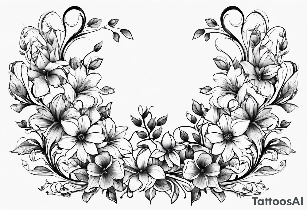 Floral minimalistic vine tattoo idea