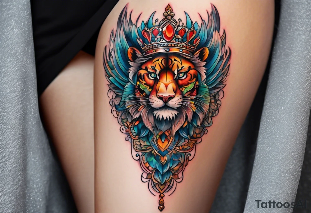 Full leg tattoo from hip to foot, straight drawing tattoo idea