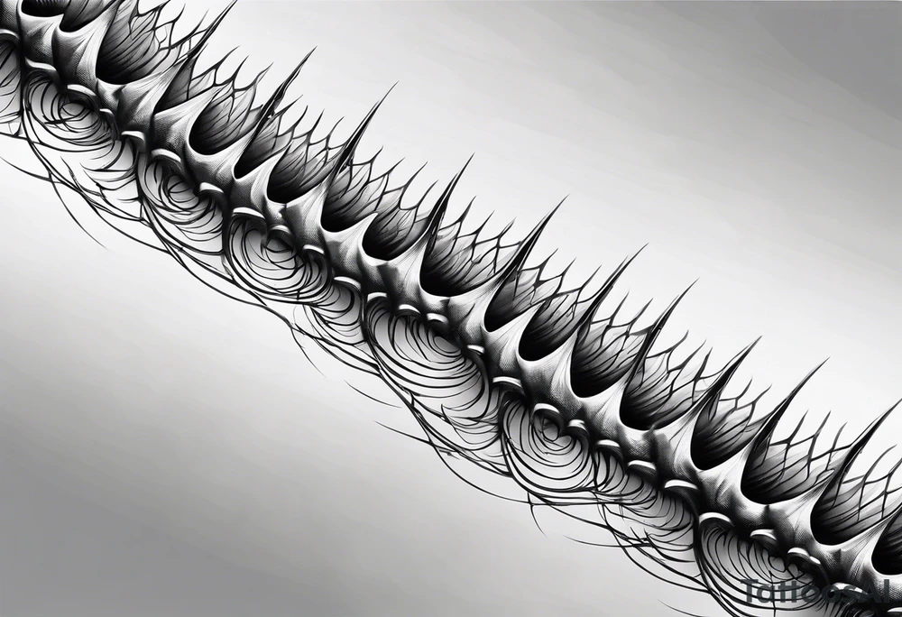 dark style centipede spine tattoo tattoo idea