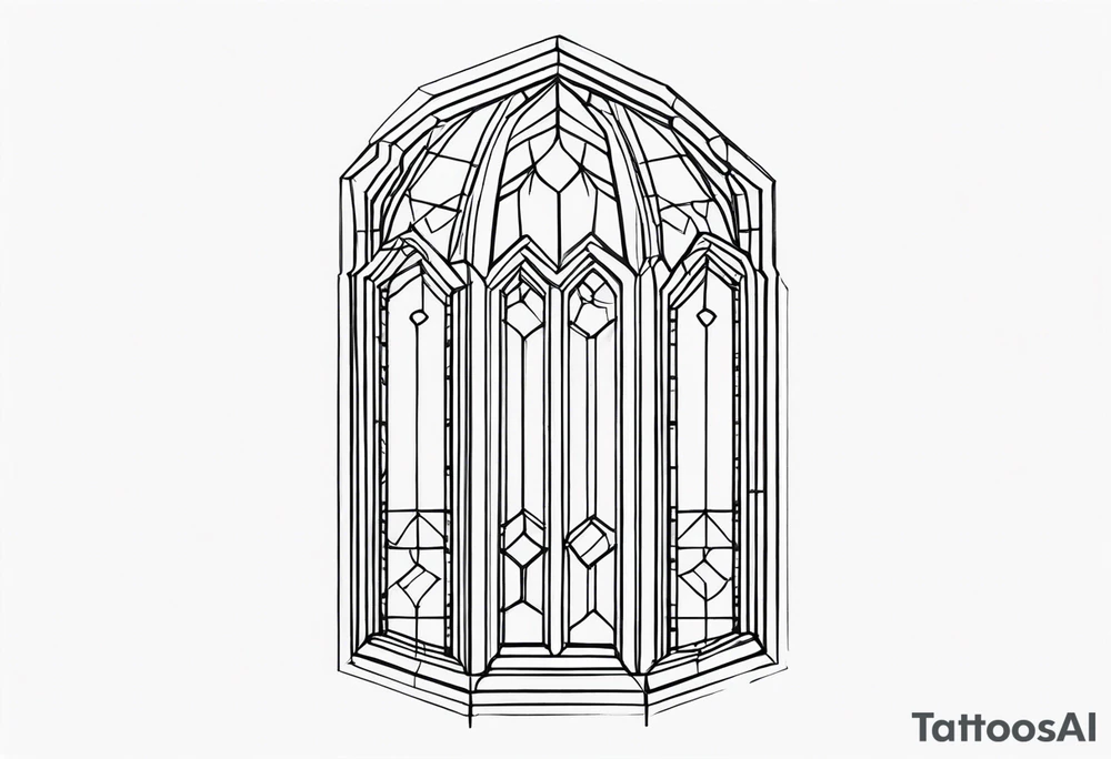 tall octagonal window tattoo idea