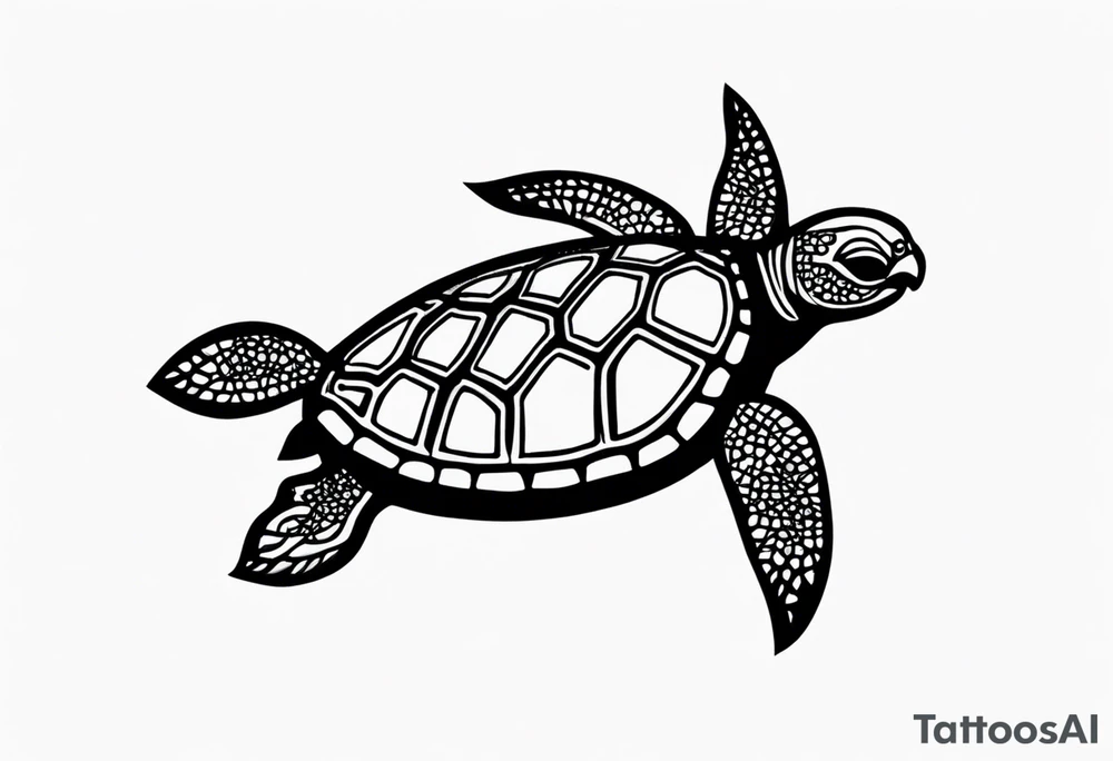 Turtle and sea star simple small tattoo idea
