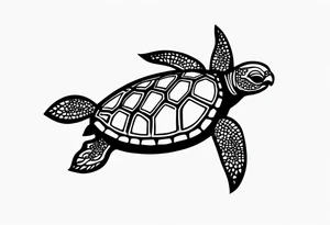 Turtle and sea star simple small tattoo idea