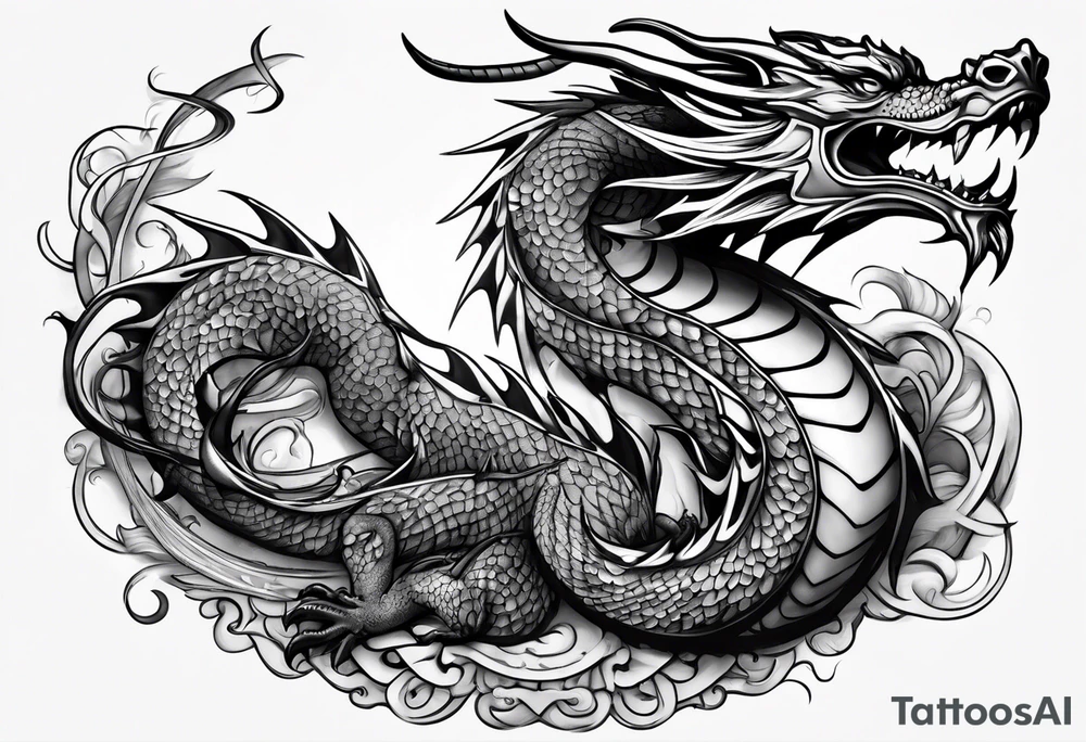 Paper dragon tattoo idea