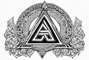 Valhalla fire runes
Sword shield valknut tattoo idea