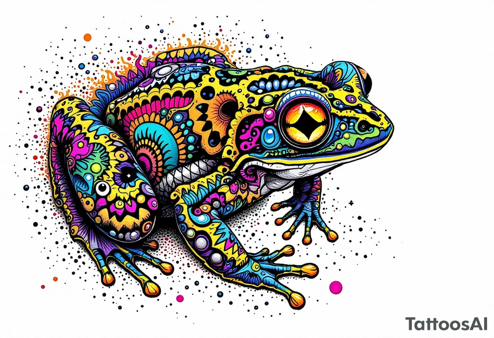 a psychedelic frog tattoo idea