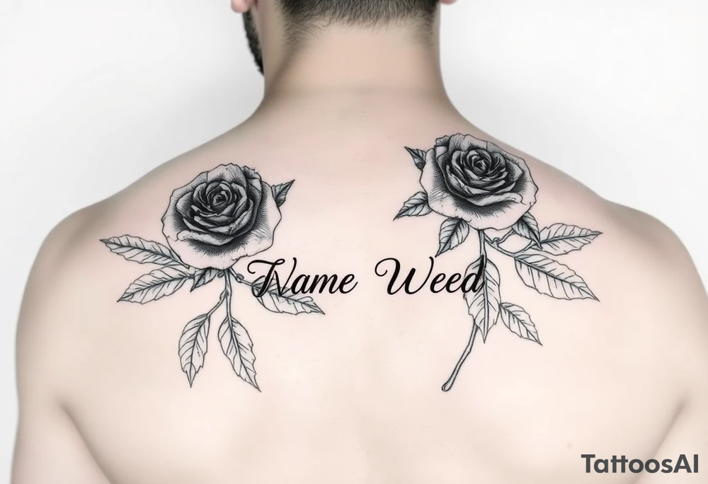 Rose Name Clark weed tattoo idea