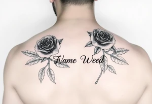 Rose Name Clark weed tattoo idea