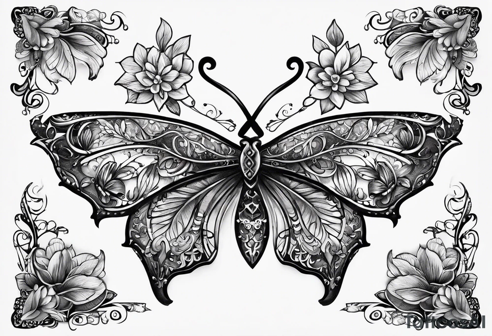sternum lace tattoo idea