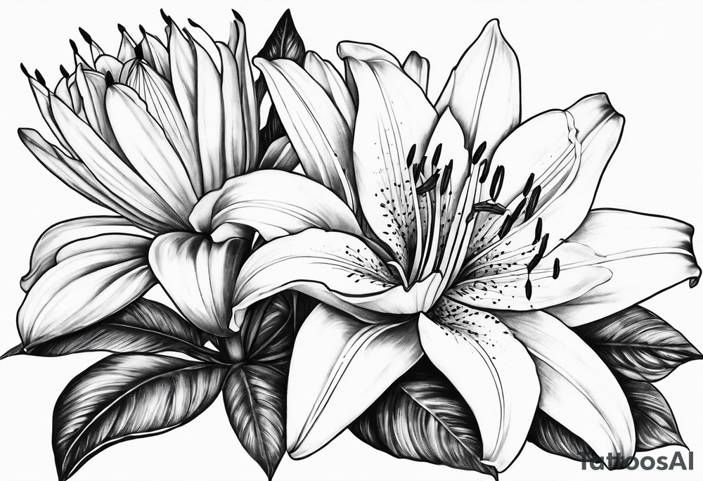 Lily with thorns, long tattoo idea