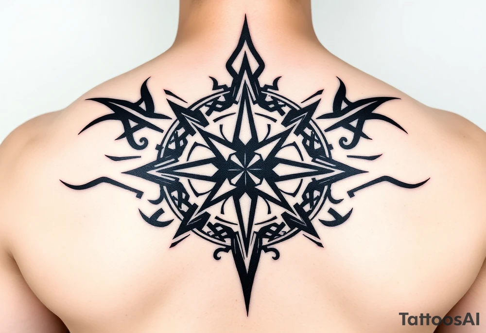 Compass rose tattoo idea