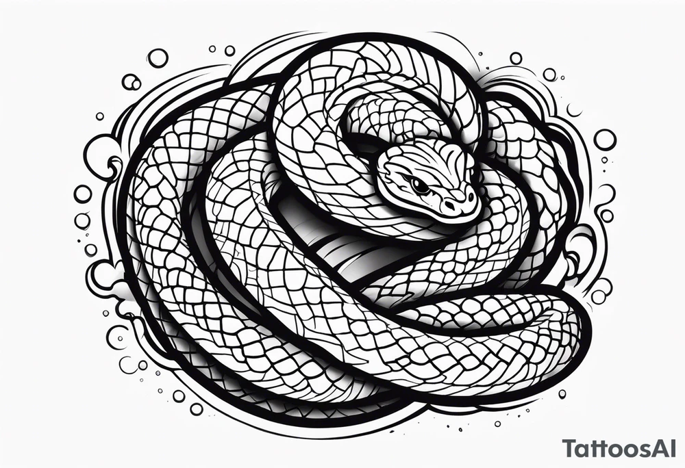 Cartoon snake tattoo idea