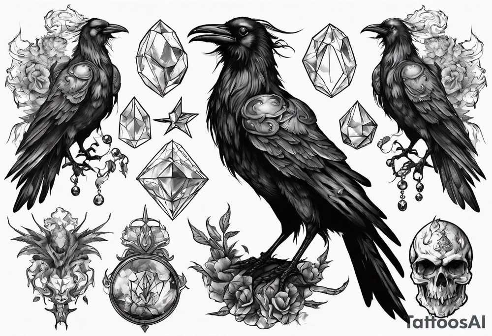 The Demon Raven Stolas, a Prince of Hell who is obsessed with gems, knowledge of astrology and poisonous plants. tattoo idea