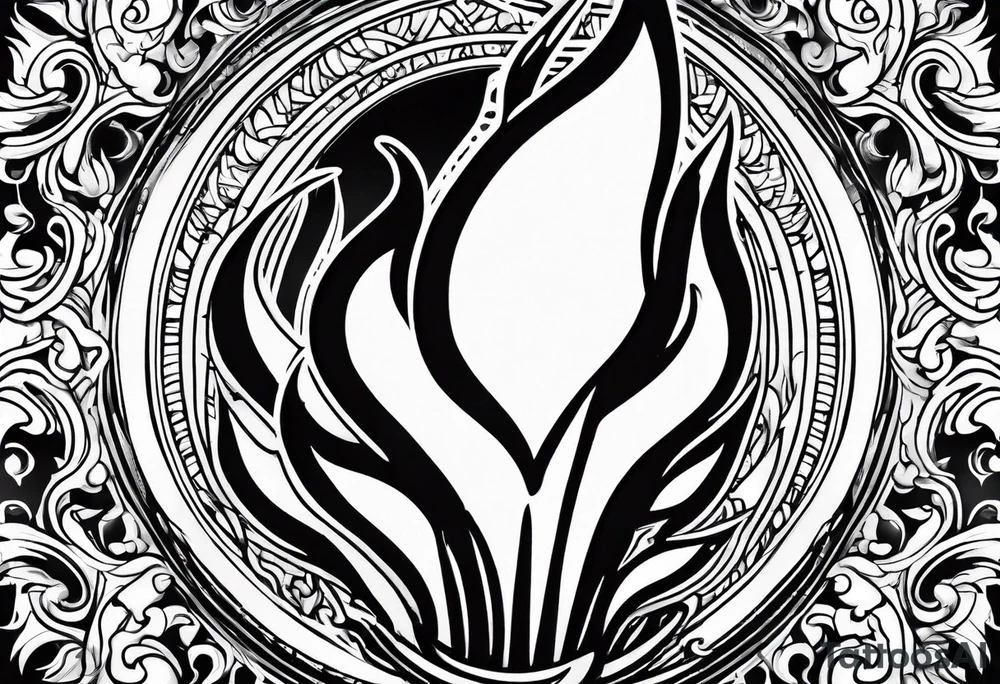 Flaming torch water background tattoo idea