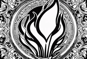 Flaming torch water background tattoo idea