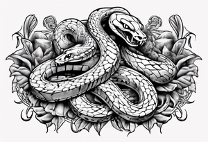 snake choking dollars tattoo idea