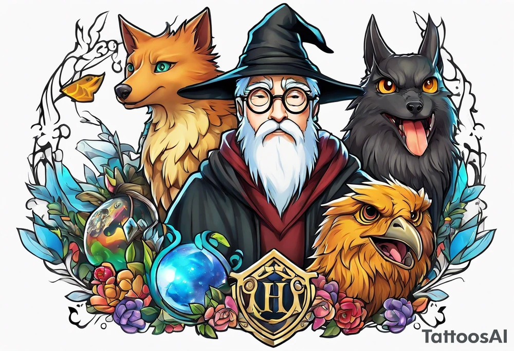 harry potter x digimon tattoo idea