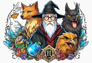 harry potter x digimon tattoo idea