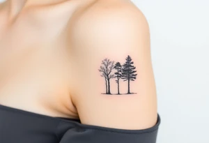 Trees hug the road, blocking out much of the light. tattoo idea