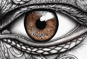 Snake eye with copper iris tattoo idea