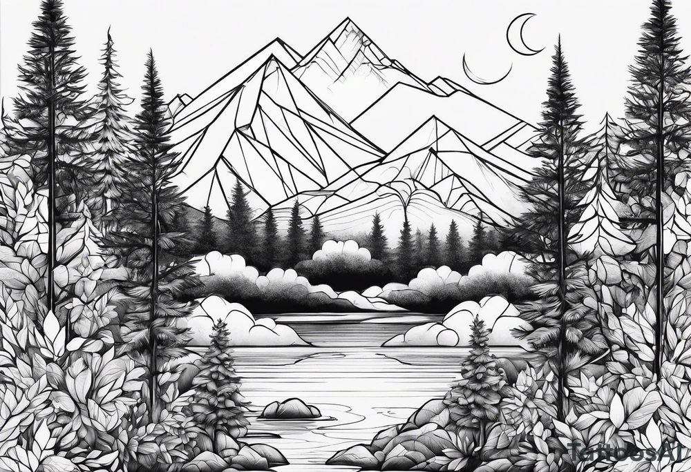 lines forest, minimalystic tattoo idea