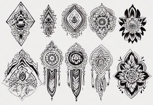 Minimalist Ornemental traditional henne indian tattoo idea