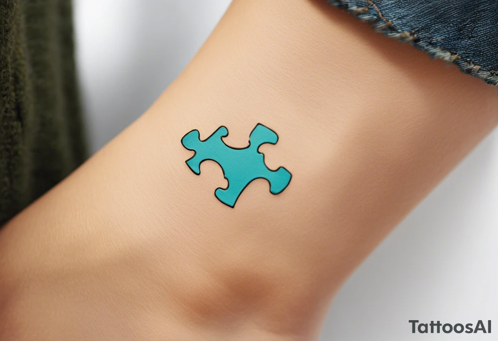 Puzzle Piece: A fine, clean outline with no shading, keeping the design light and elegant. Two pieces connected. 
Handwritten Text: inside the puzzle piece, your sister’s words “to my favorite sister,” carefully preserving the integrity of her handwriting.
This will create a balanced, meaningful design that's simple yet full of emotion—perfect for a small ankle tattoo. tattoo idea