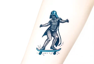 Darth Vader skateboarding >
blue & red tattoo idea