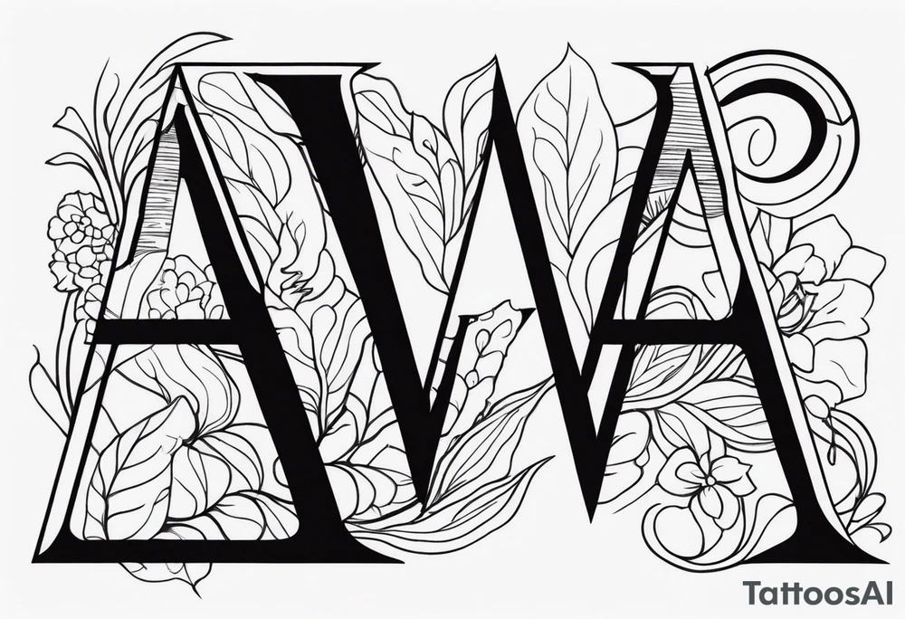 the letters A W R tattoo idea