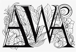 the letters A W R tattoo idea