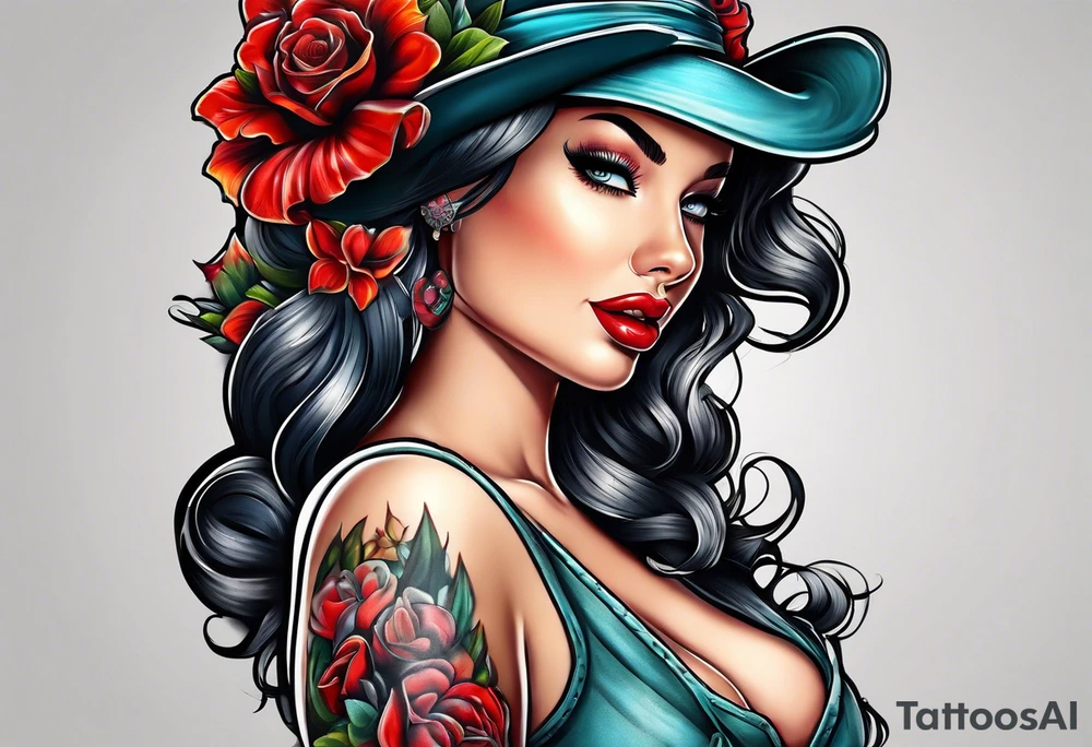 Pinup girl tattoo idea