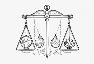 A small fine line combining the Virgo and libra tattoo idea