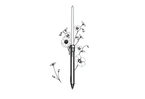 Lightsaber holding daisies, lily of the valley, and morning glories tattoo idea