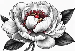 red peony tattoo idea