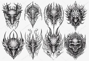 Dragon scale symmetrical tattoo idea