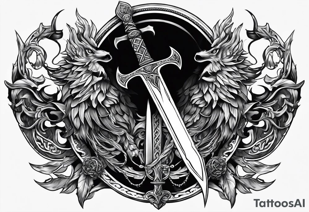 Bone sword tattoo idea