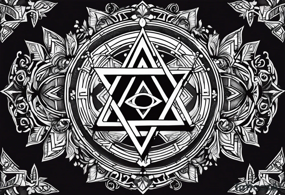 Its a pagan charm of the tetragrammaton to represent powerful the connection God is to Rebecca Sierra as a chosen one designed by God himself with female flair tattoo idea