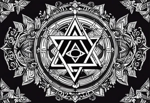 Its a pagan charm of the tetragrammaton to represent powerful the connection God is to Rebecca Sierra as a chosen one designed by God himself with female flair tattoo idea