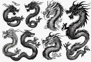 Chinese dragon with scales tattoo idea