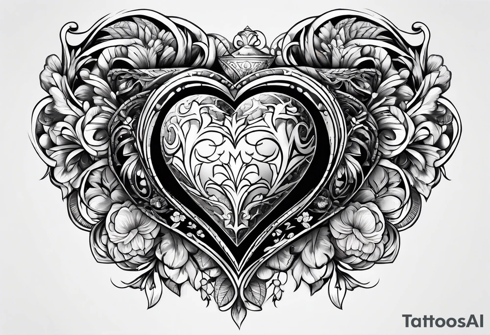 stone heart tattoo idea