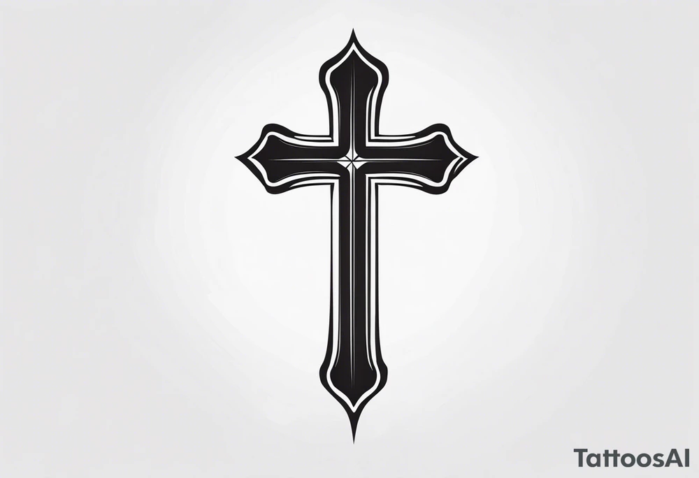 Simple cross tattoos with a date tattoo idea